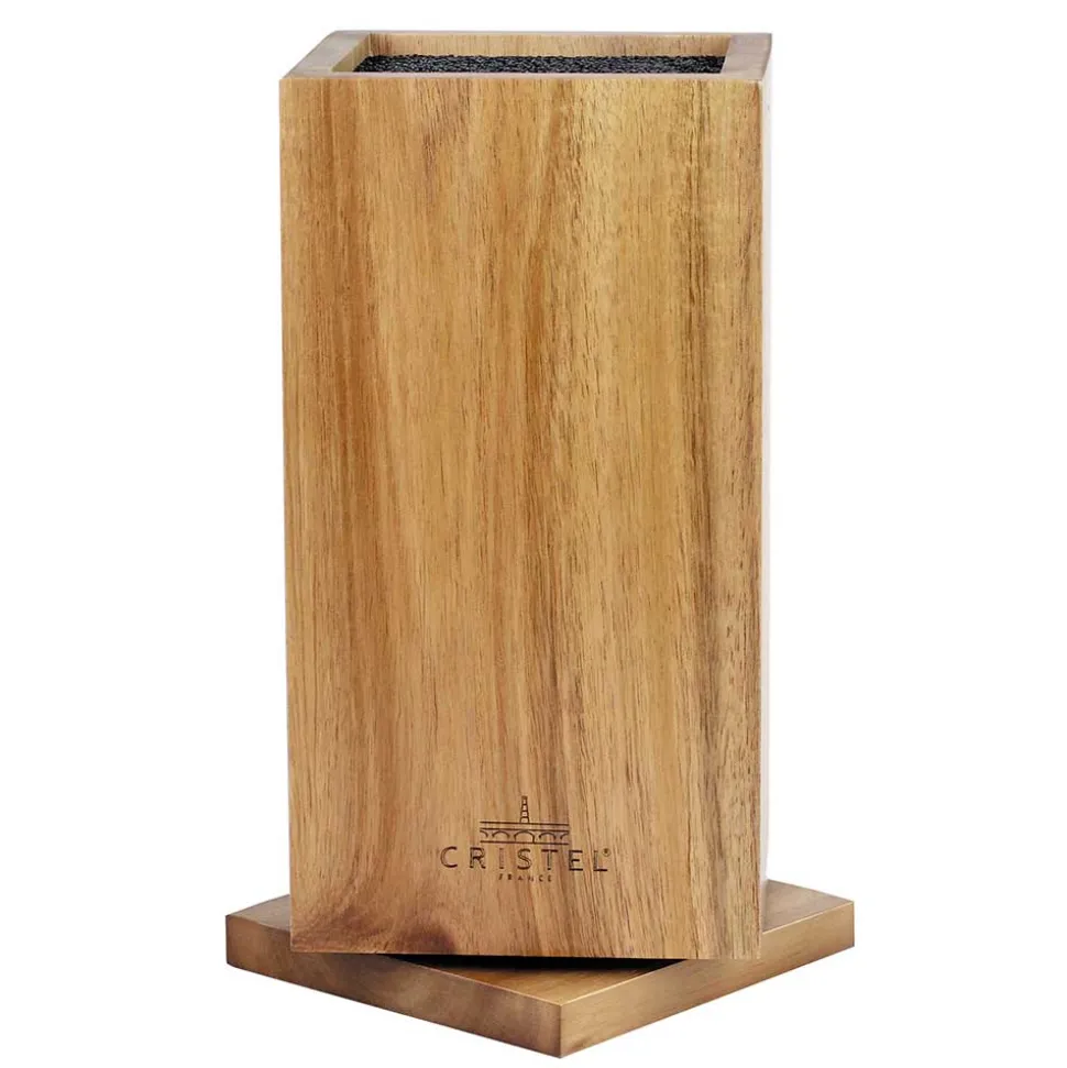 Bloc 7 Couteaux ROTATIF - Acacia massif - CRISTEL