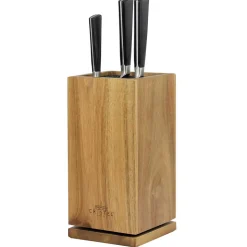 Bloc 7 Couteaux ROTATIF - Acacia massif - CRISTEL