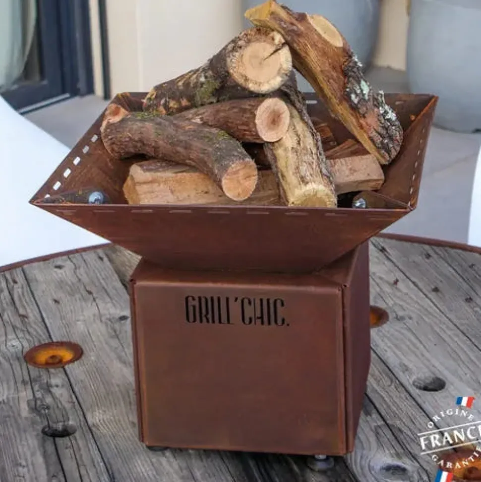 Bol à feu mini Cévenol Carré Acier CORTEN - GRILL CHIC