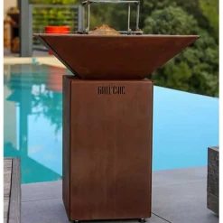 Brasero Auvergnat Carré 63 x 63 x 78 cm CORTEN - GRILL CHIC