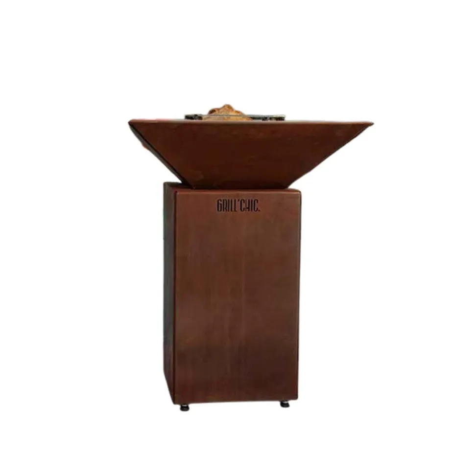 Brasero Auvergnat Carré 63 x 63 x 78 cm CORTEN - GRILL CHIC
