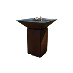 Brasero CEVENOL Carré 74x74x90 cm CORTEN - GRILL CHIC