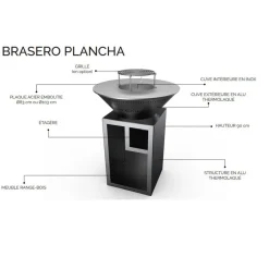 Brasero Classique 83 x 90 cm ALU Double Cuve - GRILL CHIC