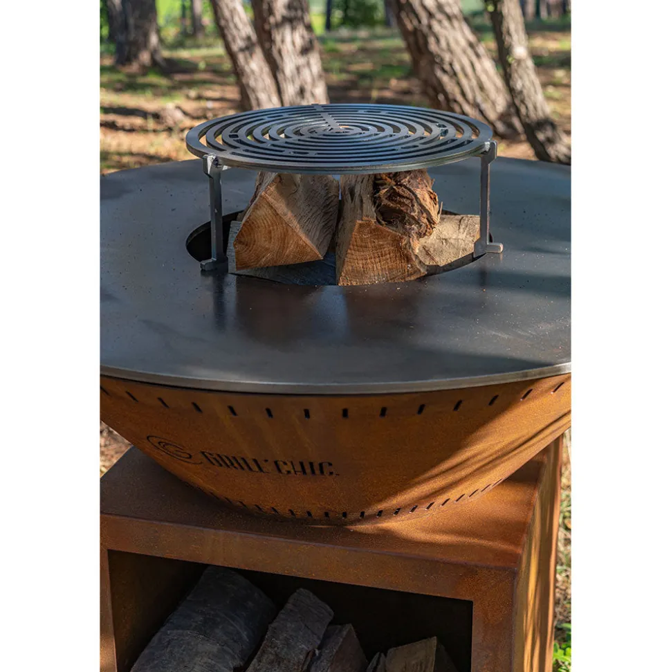 Brasero Classique 100 x 90 cm CORTEN Double Cuve - GRILL CHIC
