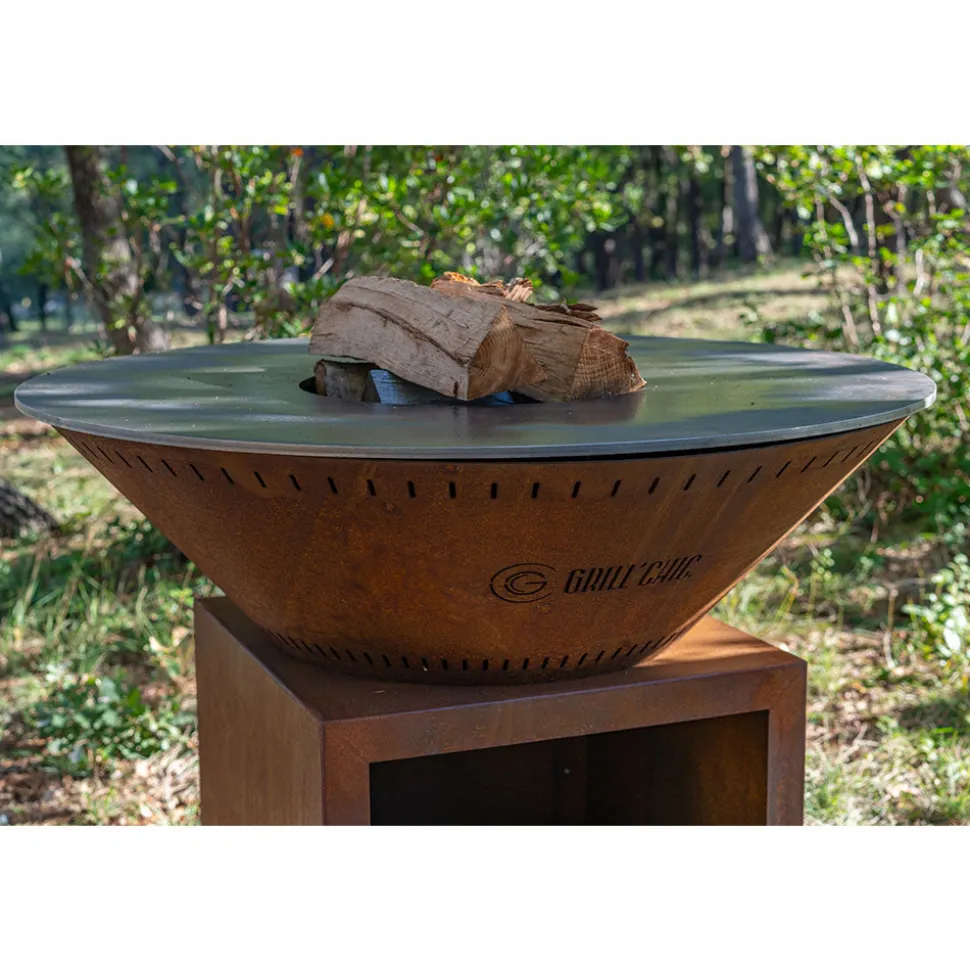 Brasero Classique 100 x 90 cm CORTEN Double Cuve - GRILL CHIC
