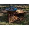 Brasero Traditionnel 80 x 90 cm CORTEN Double Cuve - GRILL CHIC