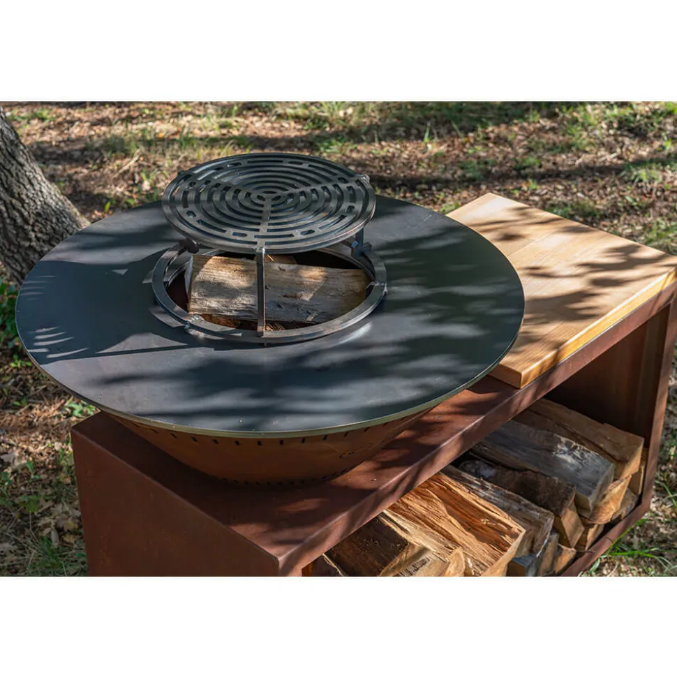 Brasero Traditionnel 80 x 90 cm CORTEN Double Cuve - GRILL CHIC