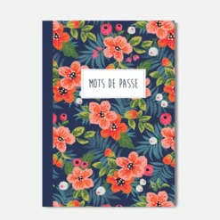 Carnet "Mots de passe" Motif Fleurs - PASCALE EDITIONS