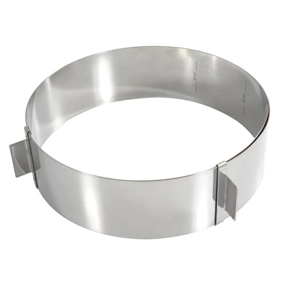 Cercle réglable inox - de 160 à 280 mm diamètre - hauteur 60 mm - GOBEL