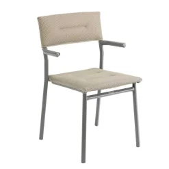 Chaise de jardin Oron avec accoudoir toile BeComfort - LAFUMA