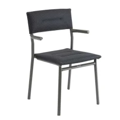 Chaise de jardin Oron avec accoudoir toile BeComfort - LAFUMA