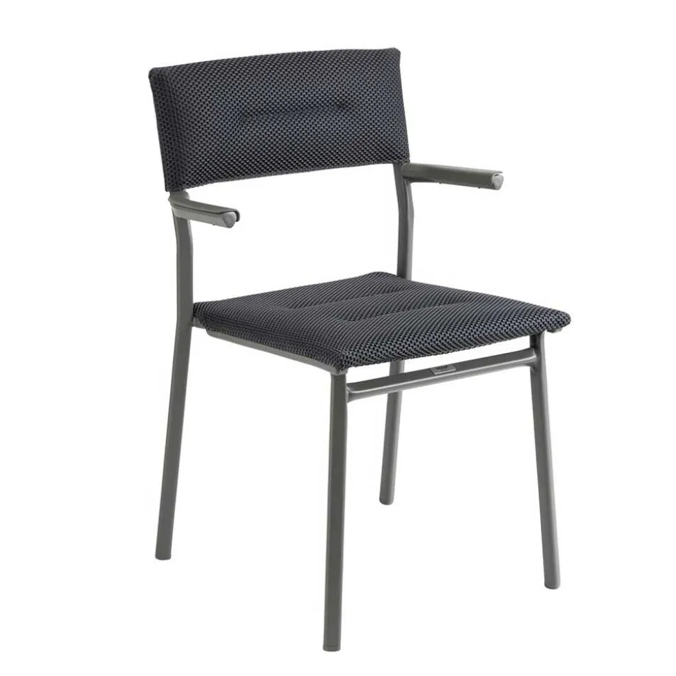 Chaise de jardin Oron avec accoudoir toile BeComfort - LAFUMA