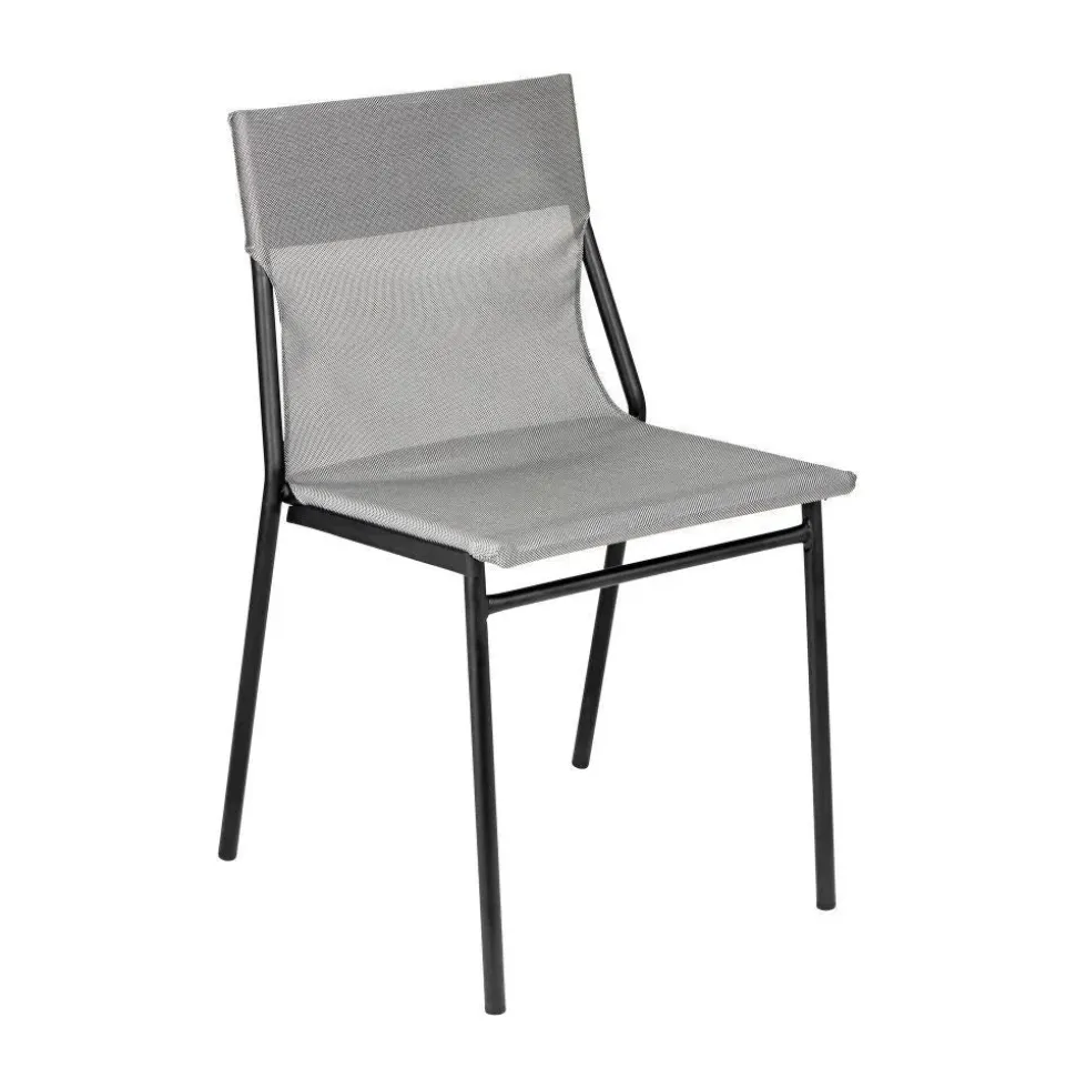 Chaise extérieure professionnelle structure noire Horizon - Toile Batyline Duo - LAFUMA