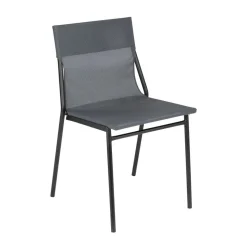 Chaise extérieure professionnelle structure noire Horizon - Toile Batyline Duo - LAFUMA