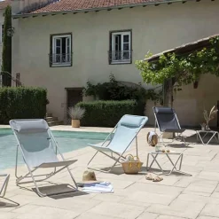 Chaise longue pliante compacte MAXI TRANSAT + toile Batyline DUO - LAFUMA