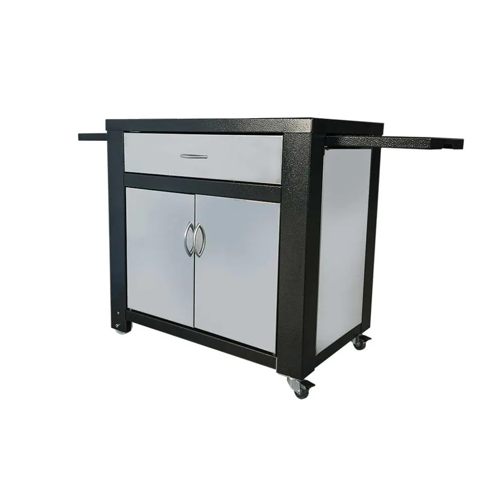 Chariot inox et acier époxy pour plancha gaz ou électrique - PLANCHA TONIO