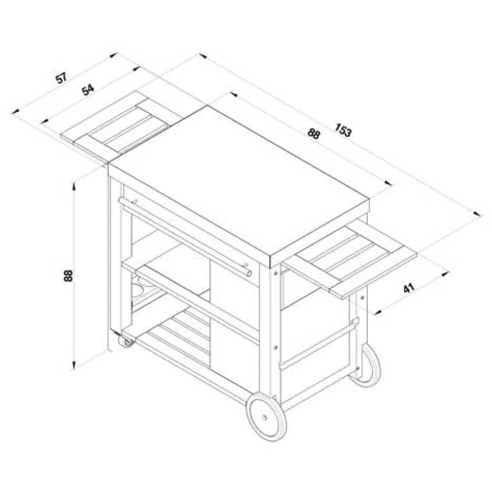 Chariot MOBILOT bois et inox pour plancha - ENO