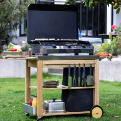Chariot MOBILOT bois et inox pour plancha - ENO