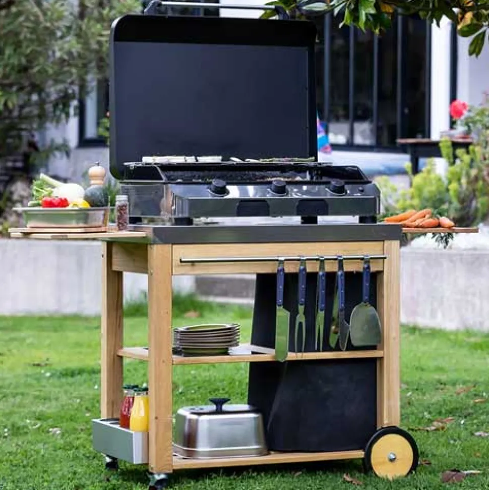 Chariot MOBILOT bois et inox pour plancha - ENO
