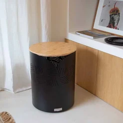 Coffre à granulés Essentiel rond avec couvercle bambou - LE MARQUIER