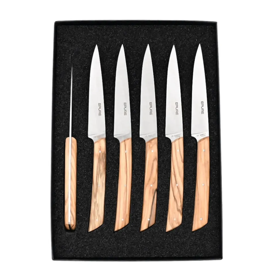 Coffret 6 couteaux Epure Manche Olivier - Au Sabot