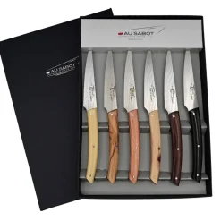 Coffret 6 couteaux Le Thiers Manches en bois panachés - Au Sabot