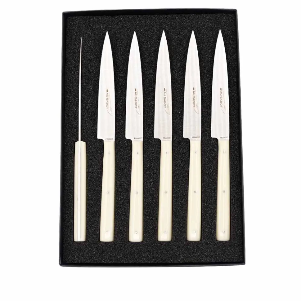 Coffret 6 couteaux Sakura Manche Composite Sable - Au Sabot