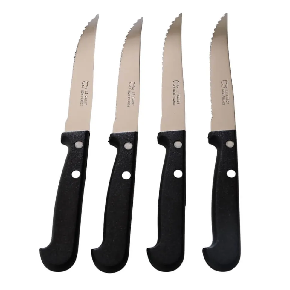 Coffret 4 Couteaux à Steak avec Manches Noirs - Au Sabot