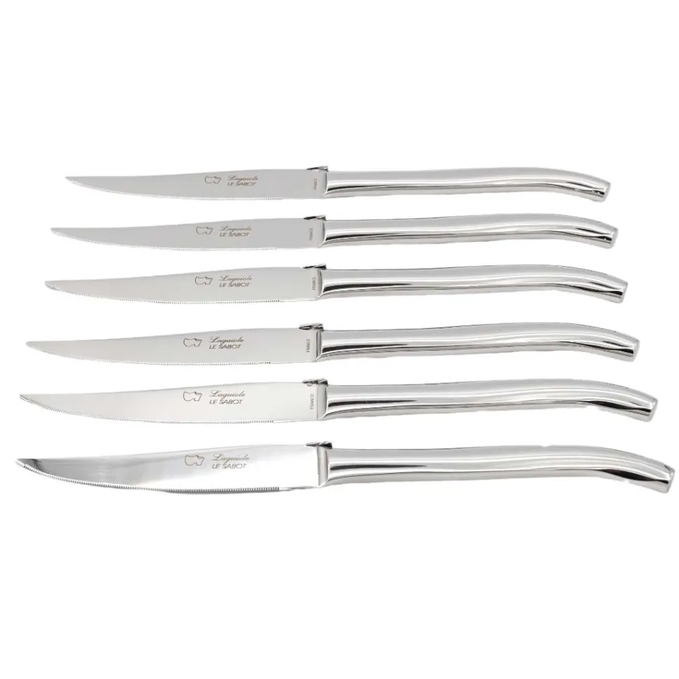 Coffret de 6 couteaux Laguiole Acier brillant - Au Sabot