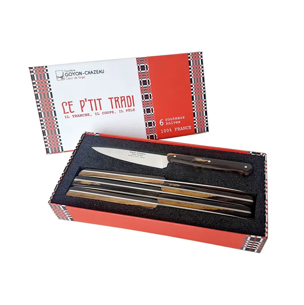 Coffret de 6 couteaux Le P'TIT TRADI Grenadille - GOYON-CHAZEAU