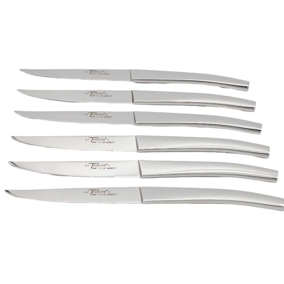 Coffret de 6 couteaux Le Thiers Acier brillant - Au Sabot