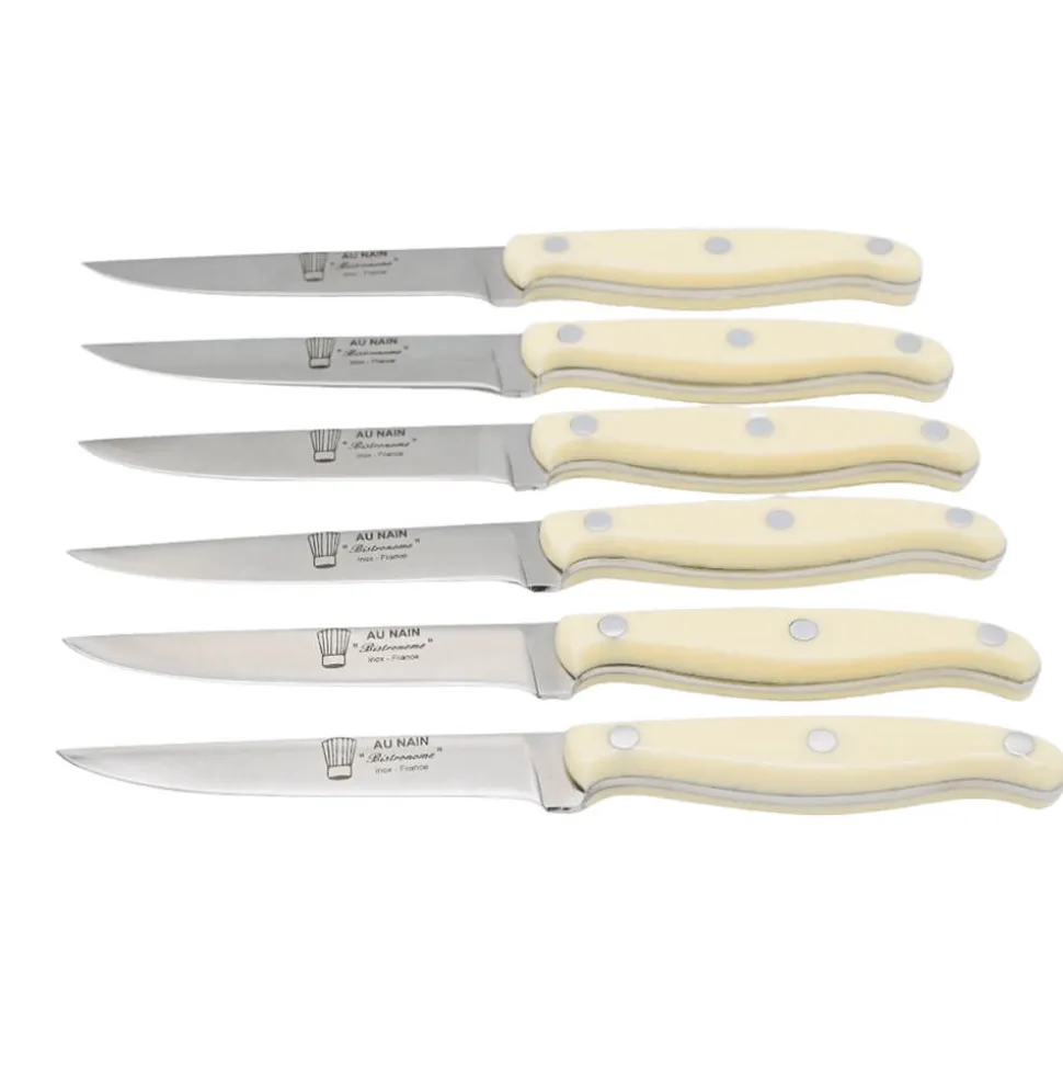Coffret de 6 couteaux à Steak Bistronome Manche Ivoire - Au Nain