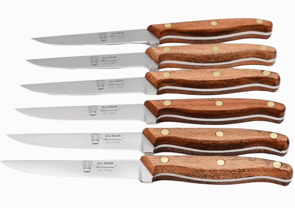 Coffret de 6 couteaux à Steak Bistronome Manche Palissandre - Au Nain