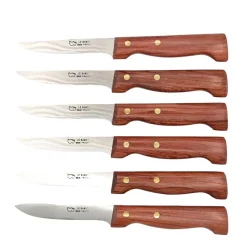 Coffret de 6 Couteaux à Steak manche bois - Au Sabot