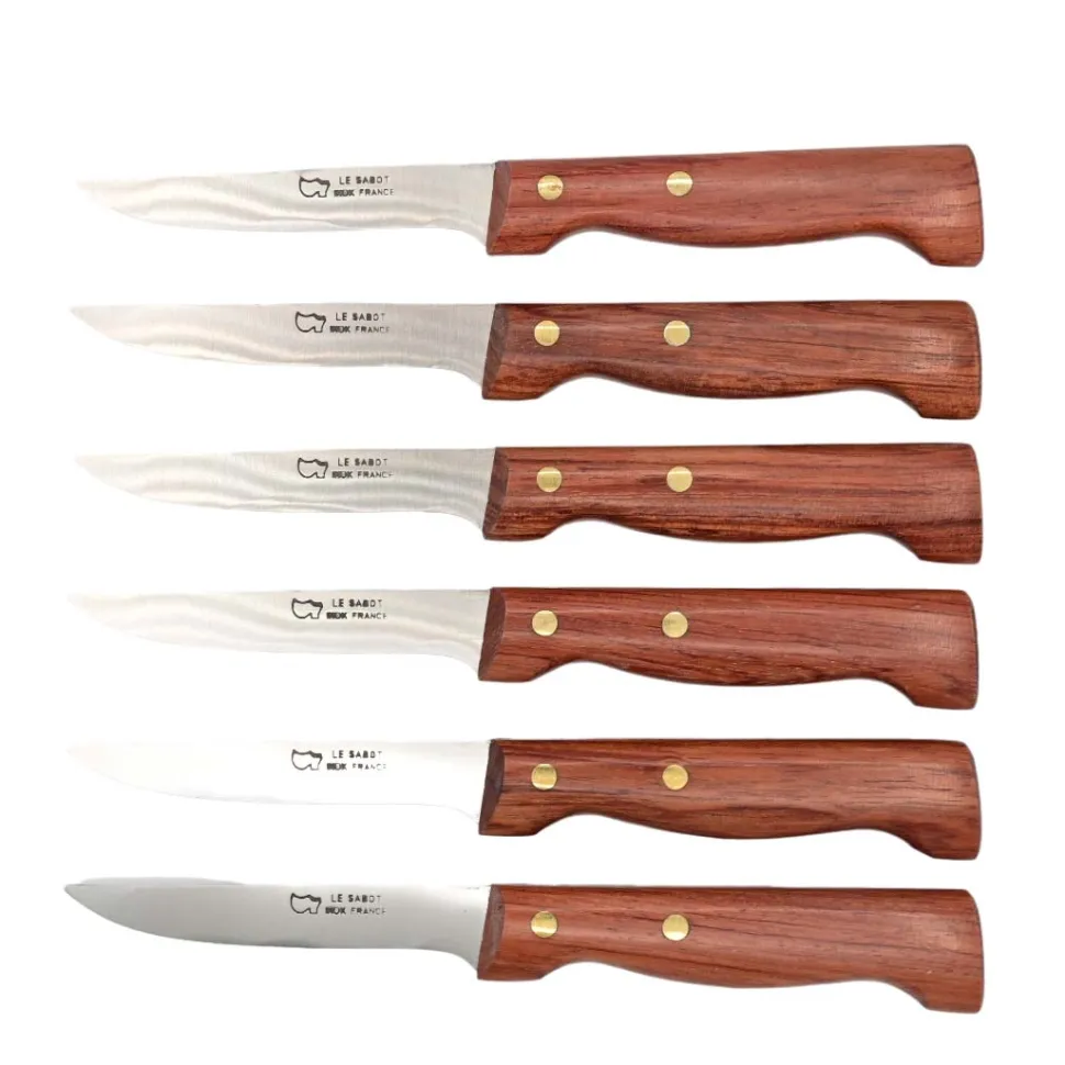 Coffret de 6 Couteaux à Steak manche bois - Au Sabot