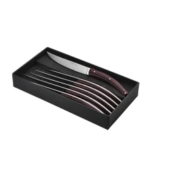 Coffret de 6 couteaux Styl'Ver Plein Manche Paperstone Moka - GOYON-CHAZEAU