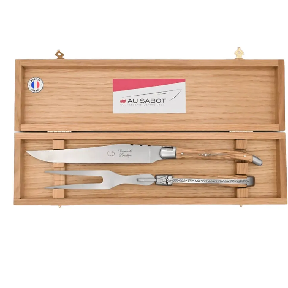 Coffret Service à découper Laguiole Prestige Manche Olivier - Au Sabot