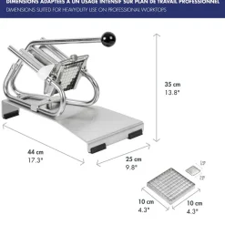 Coupe-Frites Professionnel inox - couteau inox + poussoir 6 mm - Louis Tellier