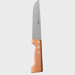 Couteau Boucher 20 cm Lame Carbone Manche en Hêtre - Au Sabot