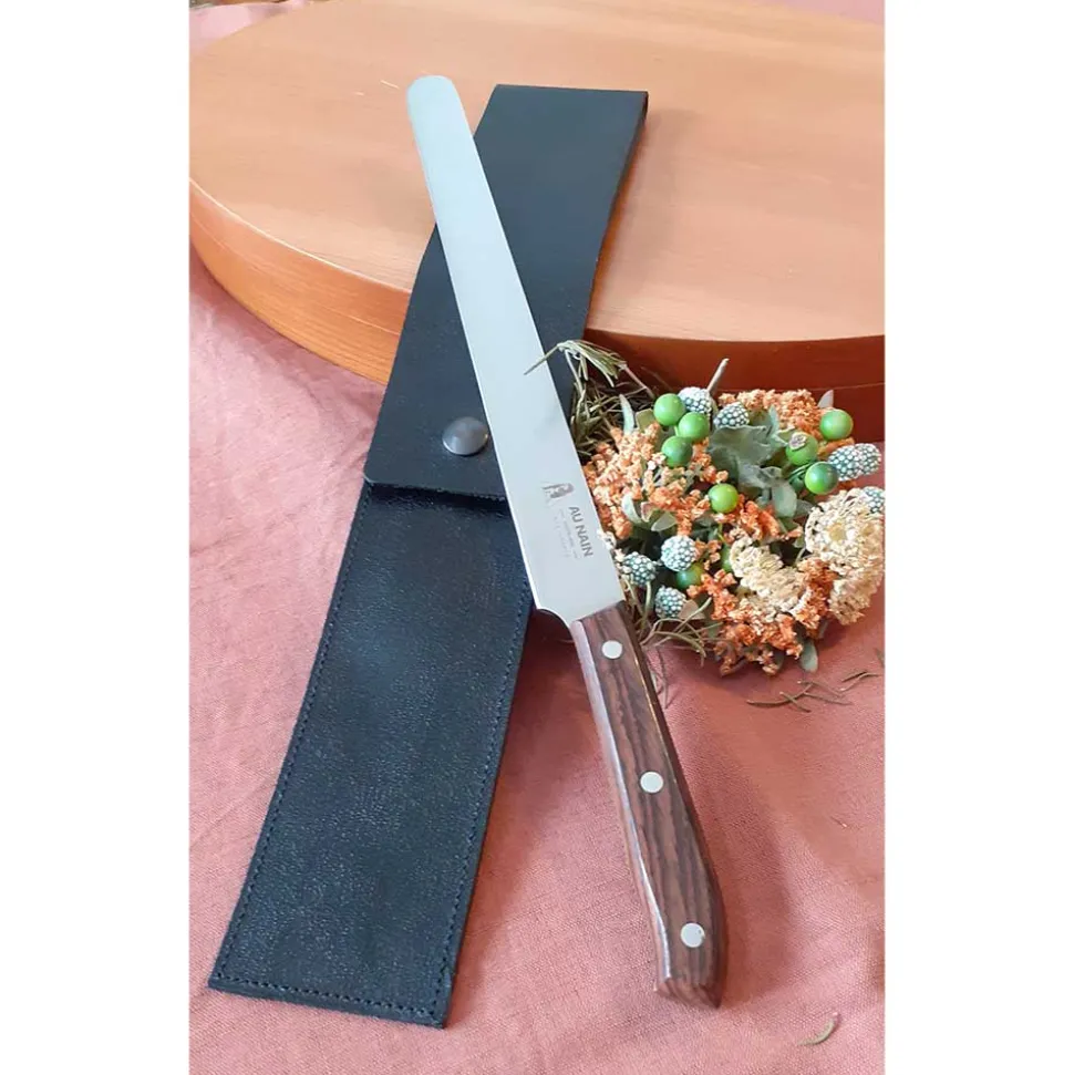 Couteau jambon manche palissandre avec étui en cuir OFFERT - AU NAIN