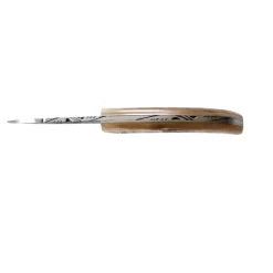 Couteau Pliant Amicu Corne de Bélier Lame Martelée - Au Sabot