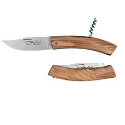 Couteau pliant Baribal 12cm Olivier avec Tire-Bouchon - Au Sabot