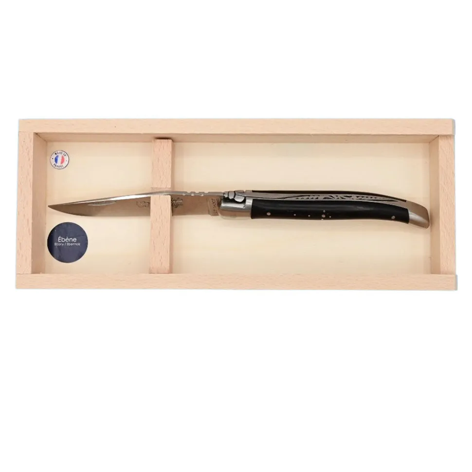 Couteau pliant Laguiole Prestige Manche Ebène Acier Forgé - Au Sabot