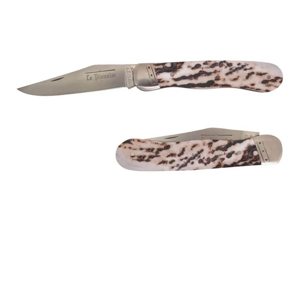 Couteau pliant Le Pionnier Bois de Cerf avec Etui OFFERT - DOURIS CHASTEL