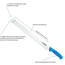 Couteau pour saumon et jambon tranches fines avec barrette réglable - Au Nain