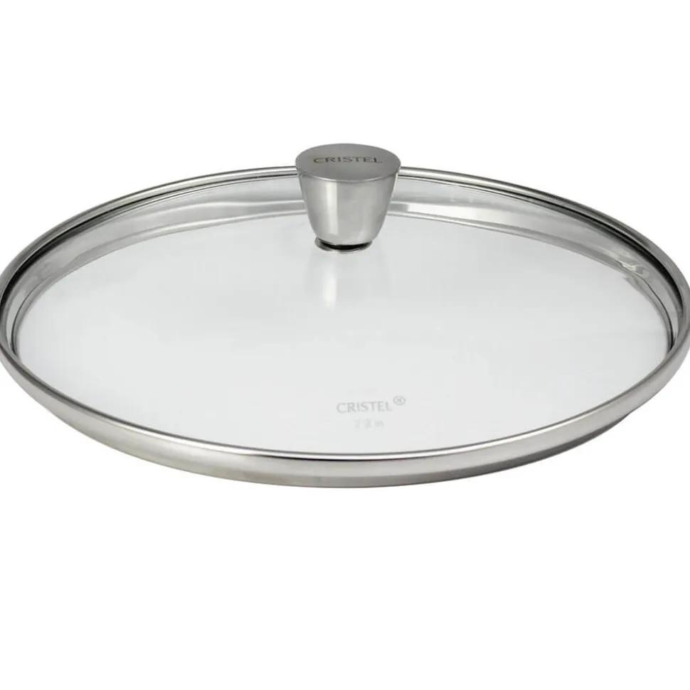 Couvercle en verre bombé bouton inox - CRISTEL