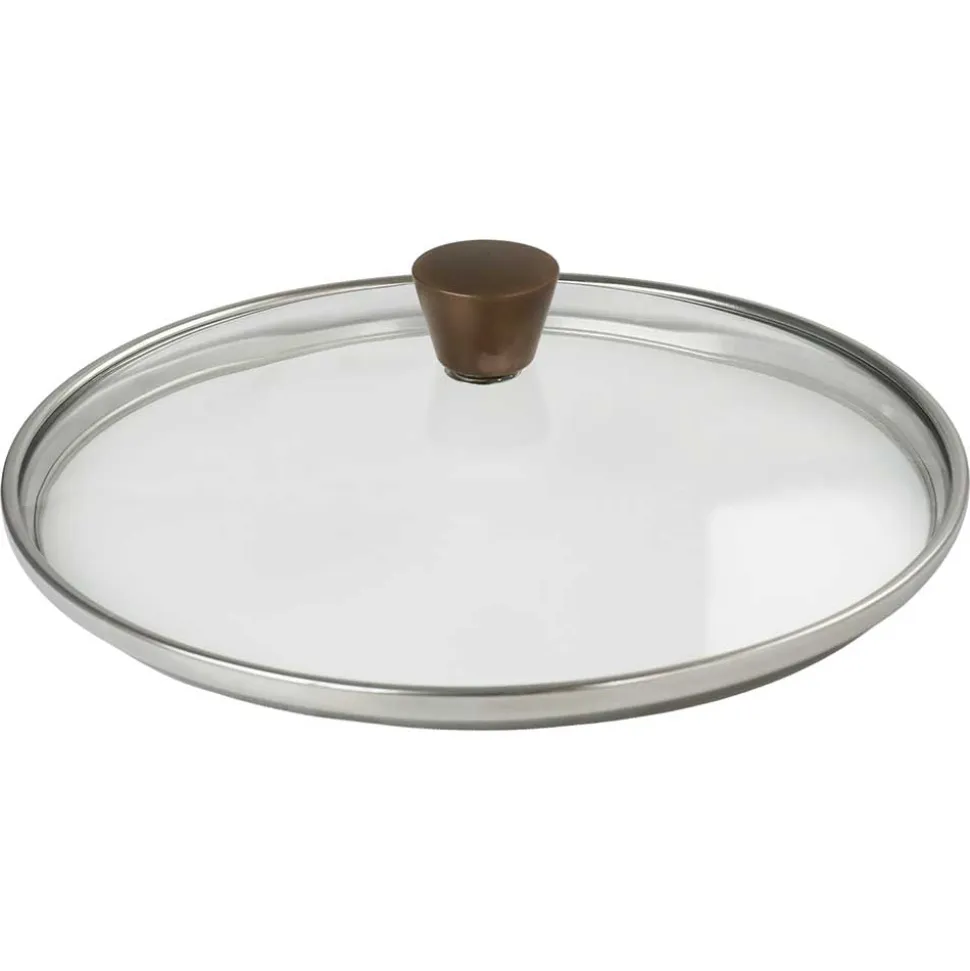 Couvercle en verre bombé bouton cuivré - CRISTEL