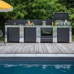 Cuisine Comfort 4 Modules Noir et Inox - ENO