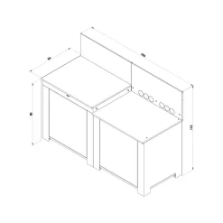Cuisine Essential 2 Modules Bleu Navy - ENO