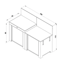 Cuisine Essential 2 Modules Noir et Inox - ENO